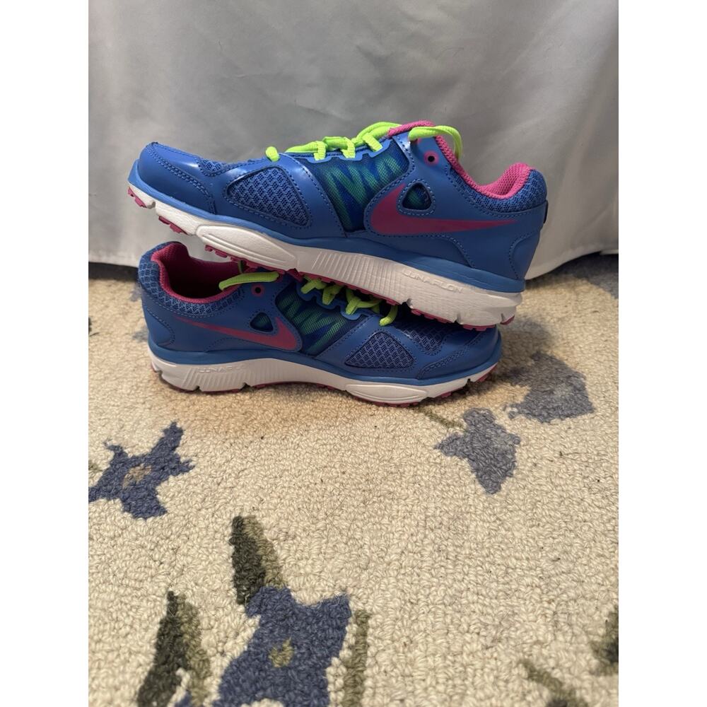 Nike LunarLon Running Shoes Blue Pink Green Women’s Size 6 Athletic Trainer - Picture 6 of 9